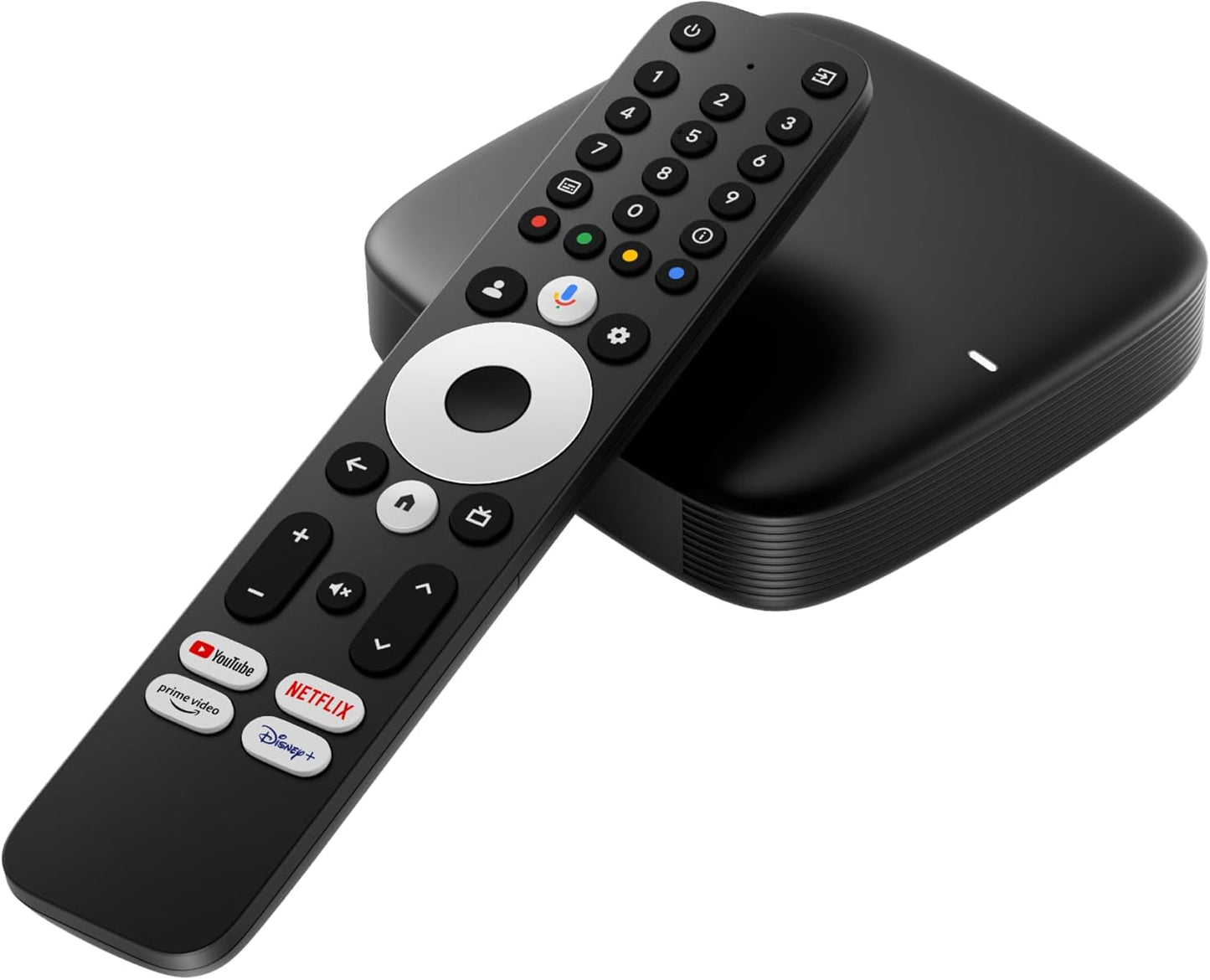 MAG 555 4K Streaming media player with Google TV, 4K HDR at 60 frames per second and 8-channel Dolby Digital sound
