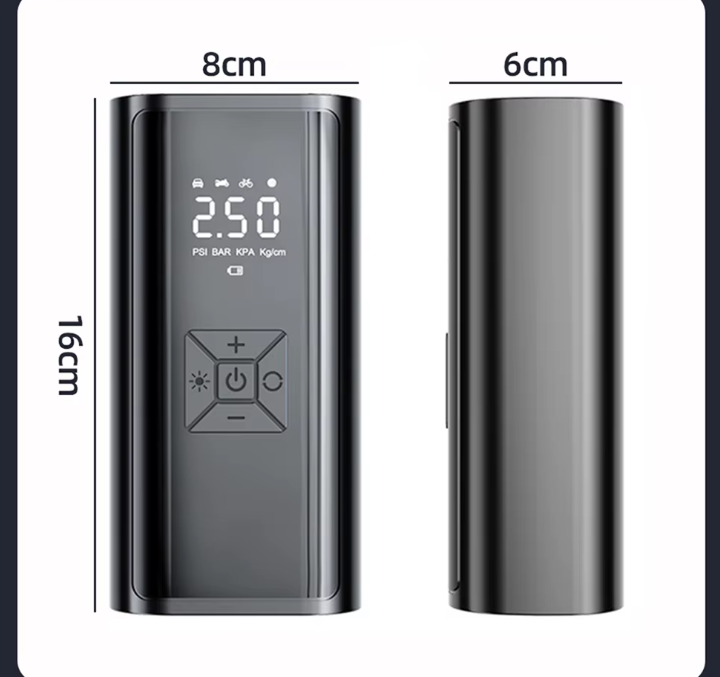 Phantom Portable Electric Tyre Inflator, 150 PSI, 4500mAh Battery, Digital Display, Type-C, LED Light, 4 Inflation Modes