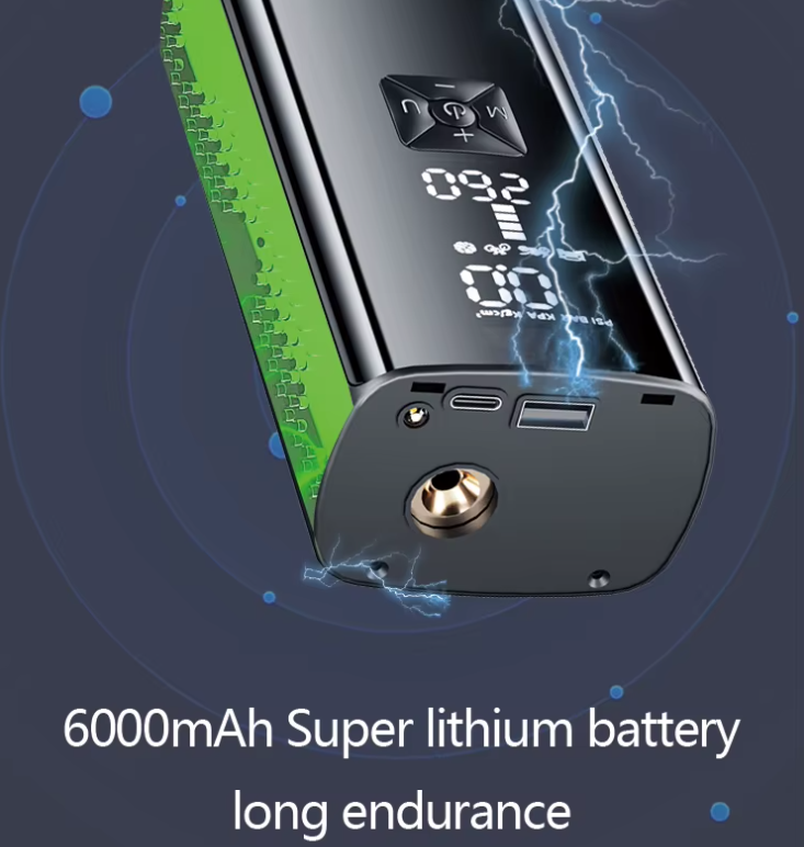 Phantom Portable Electric Tyre Inflator, 150 PSI, 4500mAh Battery, Digital Display, Type-C, LED Light, 4 Inflation Modes
