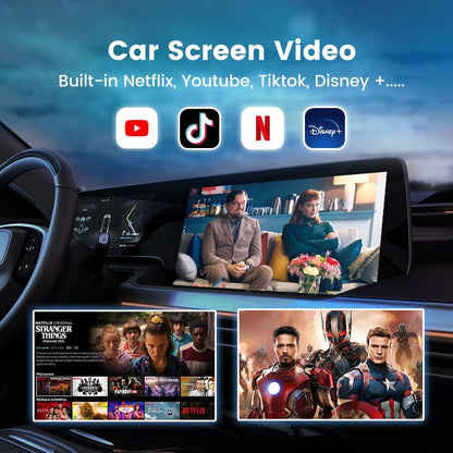 Phantom MagicBox CarPlay for YouTube netflix,Convert Wired CarPlay to Wireless Apple CarPlay and Wireless Android Auto,for Factory Wired CarPlay Cars, Plug and Play