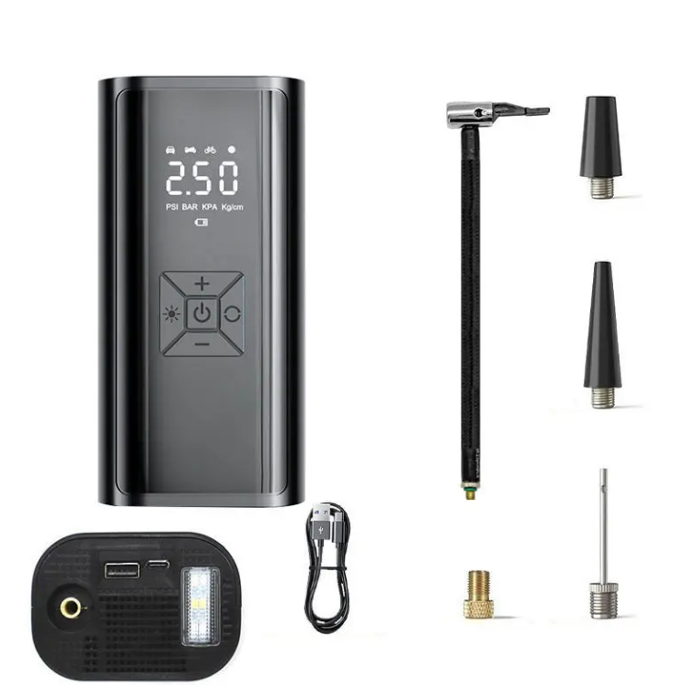 Phantom Portable Electric Tyre Inflator, 150 PSI, 4500mAh Battery, Digital Display, Type-C, LED Light, 4 Inflation Modes