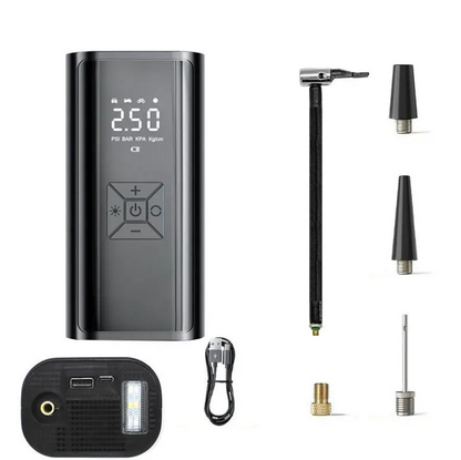 Phantom Portable Electric Tyre Inflator, 150 PSI, 4500mAh Battery, Digital Display, Type-C, LED Light, 4 Inflation Modes
