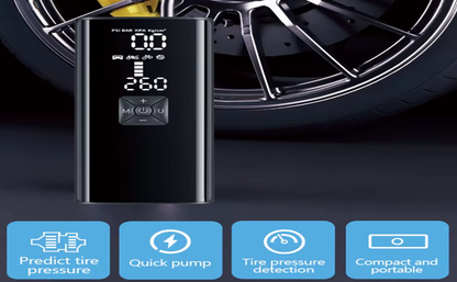 Phantom Portable Electric Tyre Inflator, 150 PSI, 4500mAh Battery, Digital Display, Type-C, LED Light, 4 Inflation Modes